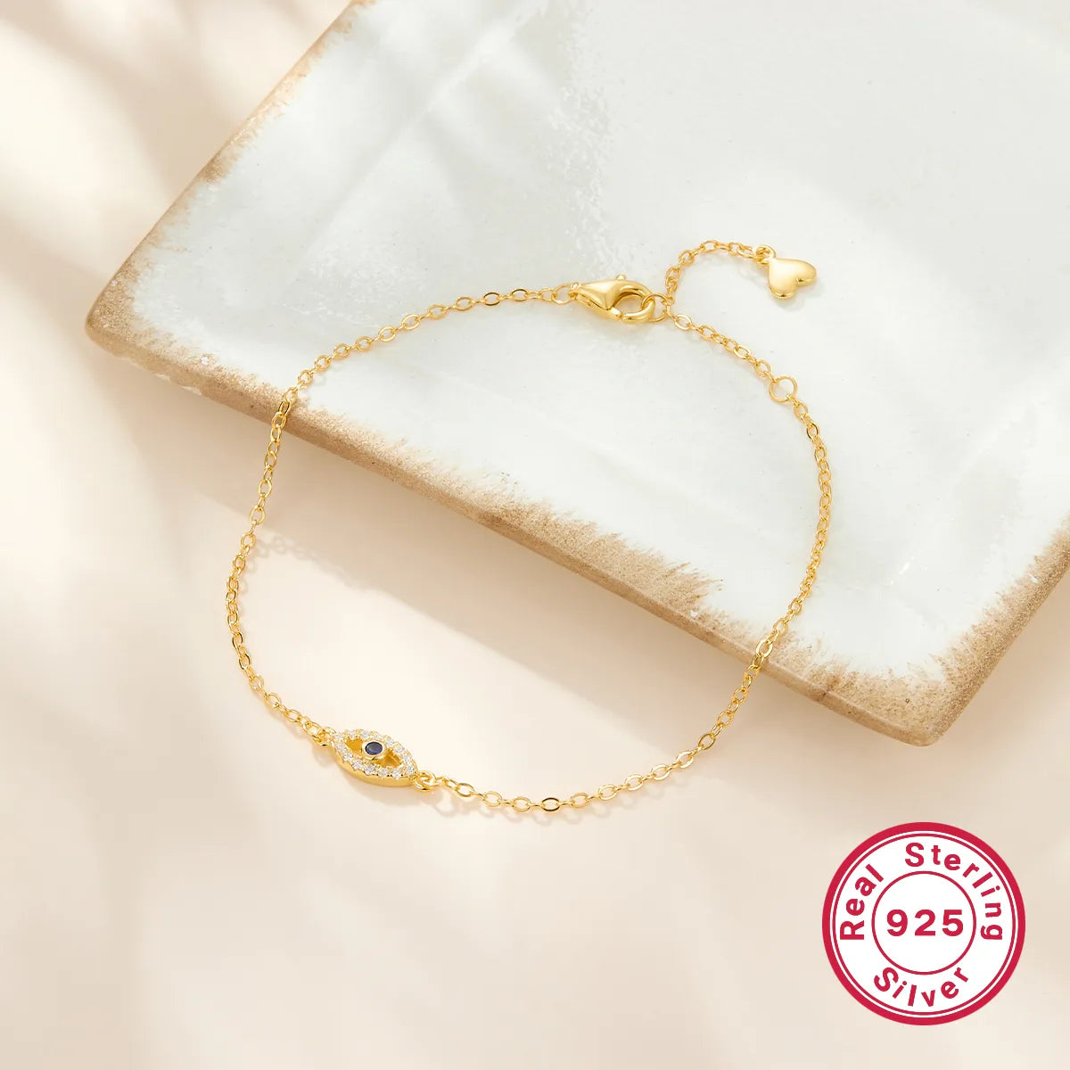Rhoda Evil Eye Bracelet - Gold - Sterling Silver and Rhodium plated