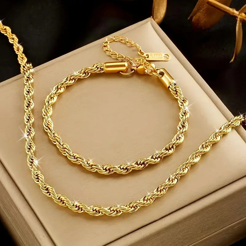 Aurelia Gold Rope Jewellery Set