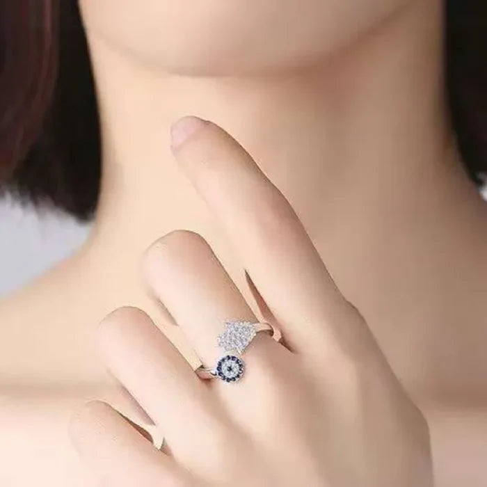 Belinda Hamsa Ring in Rose Gold - 925 Sterling Silver