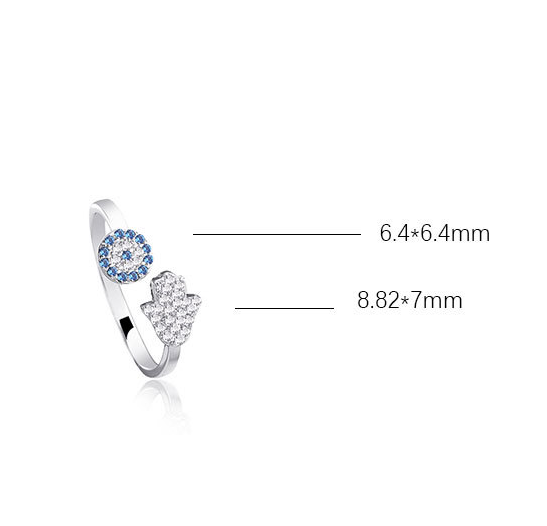Belinda Hamsa Ring in Rose Gold - 925 Sterling Silver