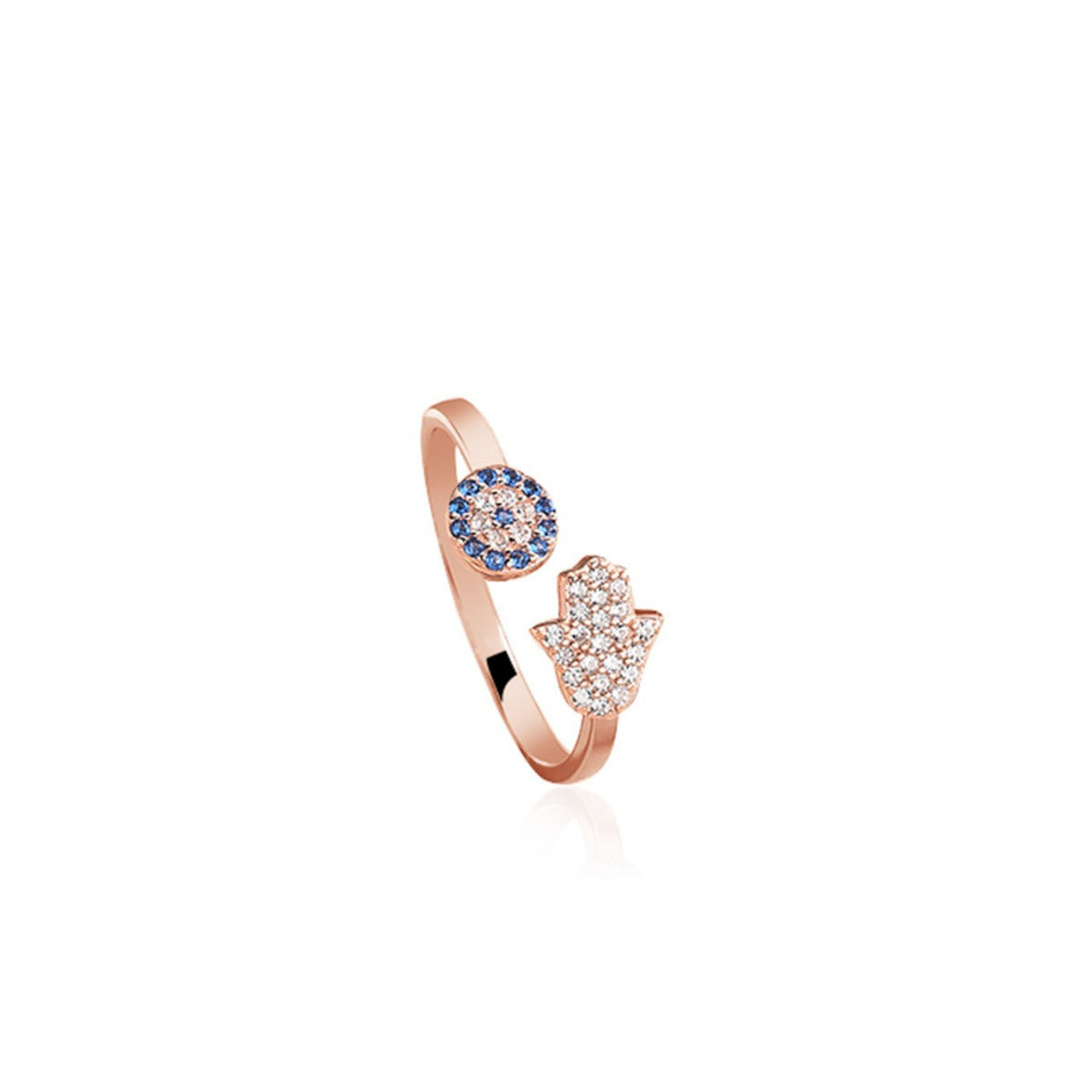 Belinda Hamsa Ring in Rose Gold - 925 Sterling Silver