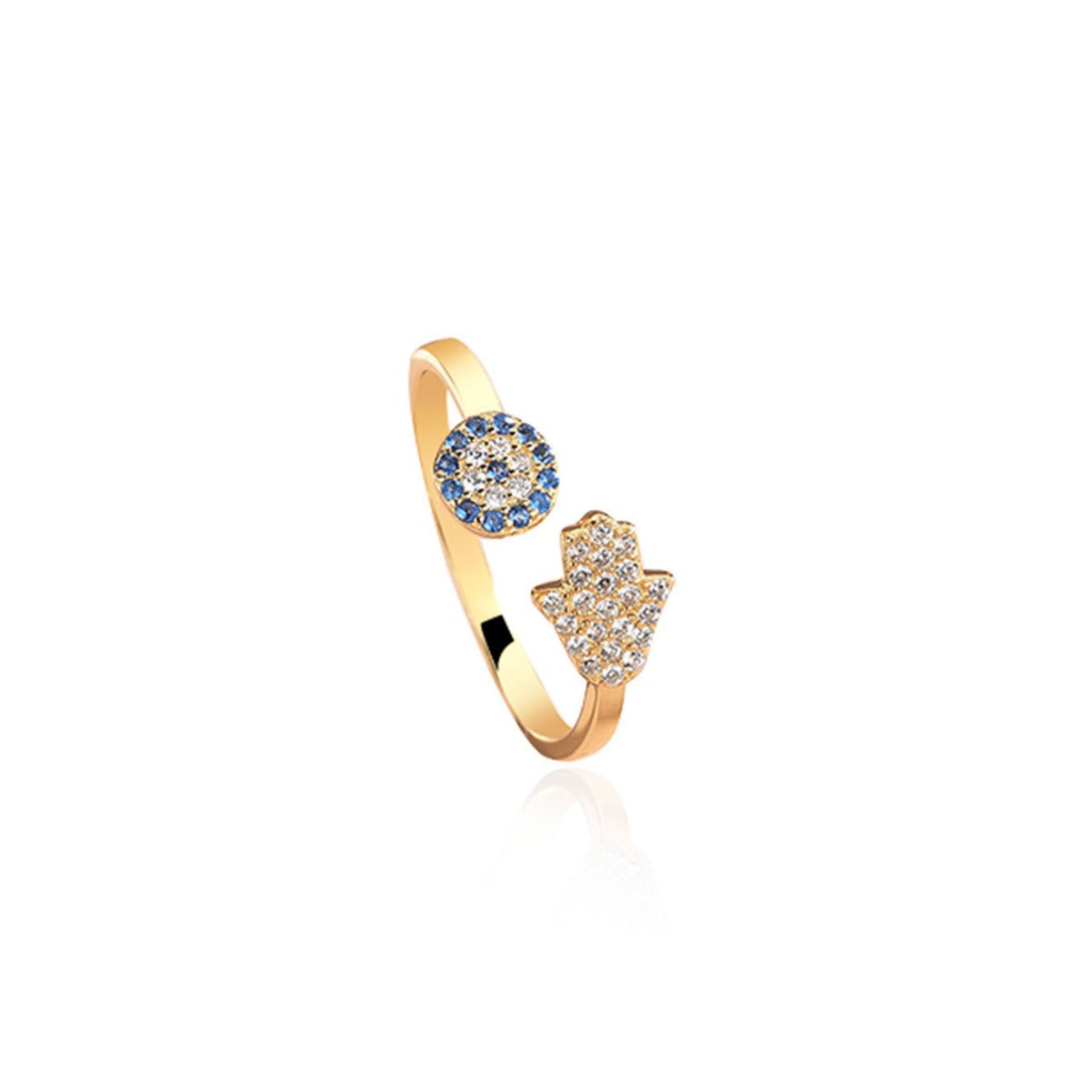 Belinda Hamsa Ring in Rose Gold - 925 Sterling Silver