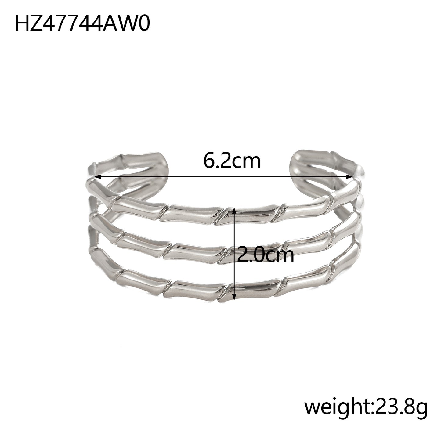 Cece C shaped Titanium Steel bracelet - SILVER