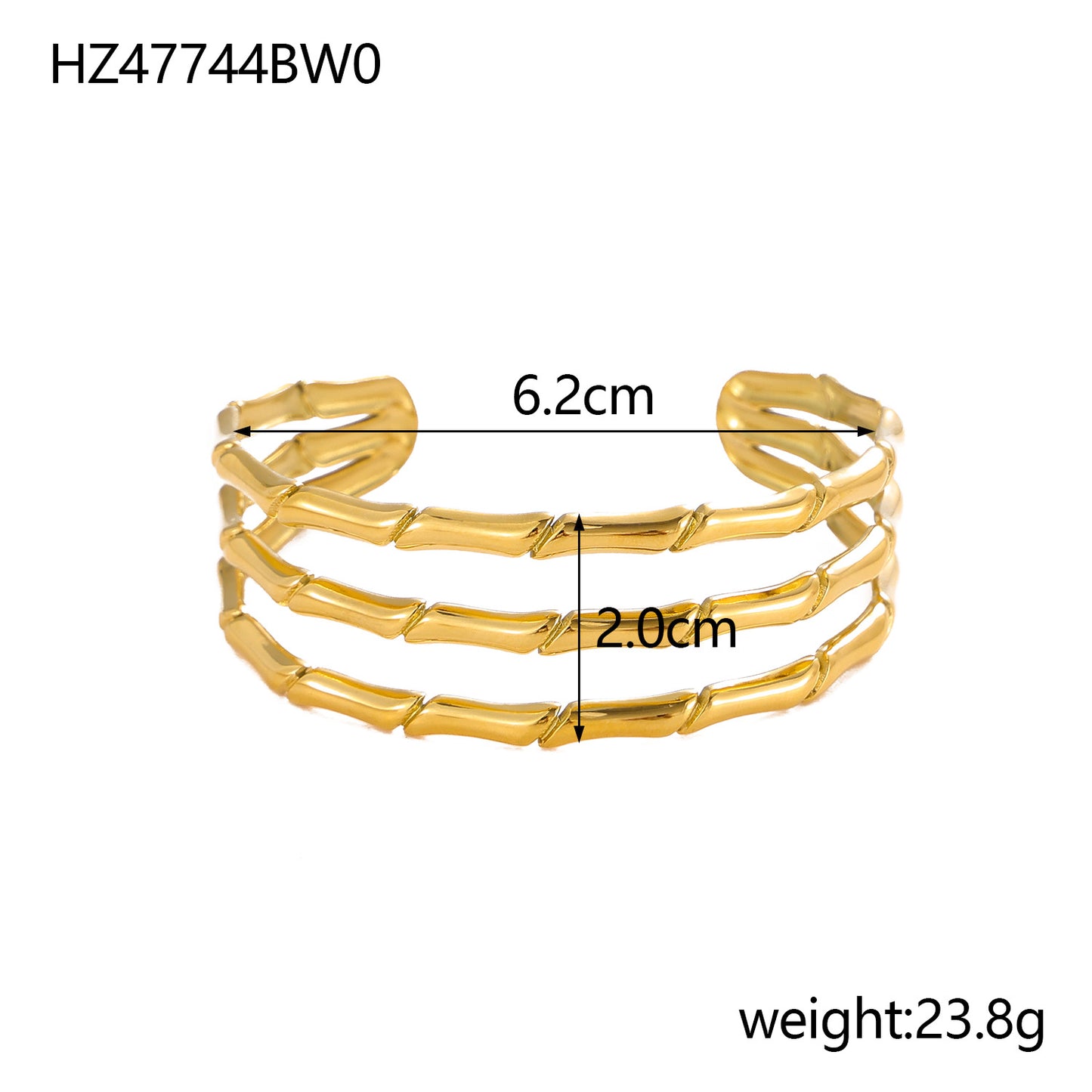Cece C shaped Titanium Steel bracelet - GOLD