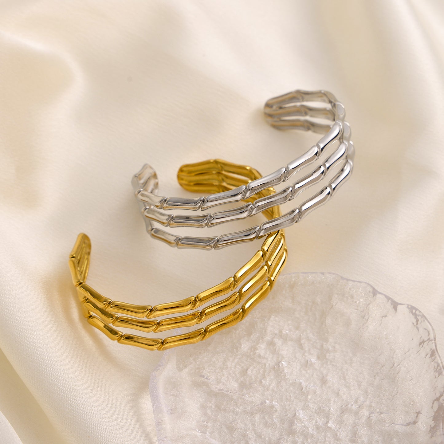 Cece C shaped Titanium Steel bracelet - SILVER