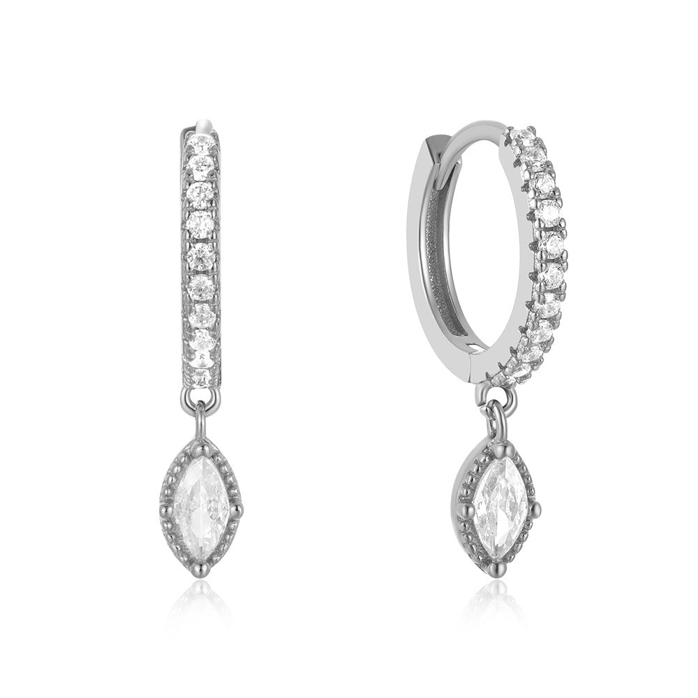 Celeste Zircon Drop Earrings - Silver