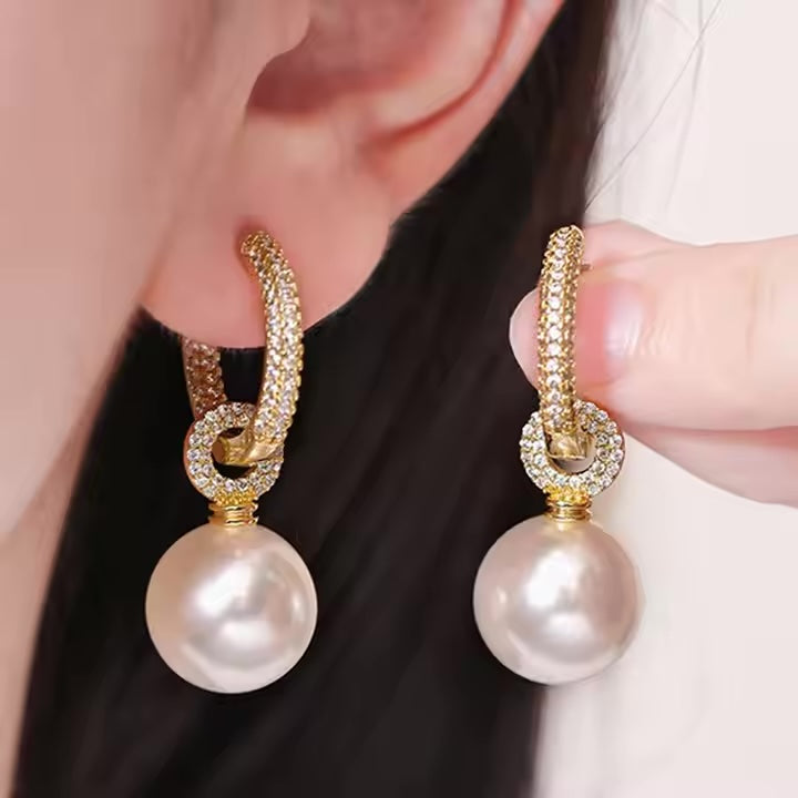 Charlotte Pearl Drop Earrings | Removable charm