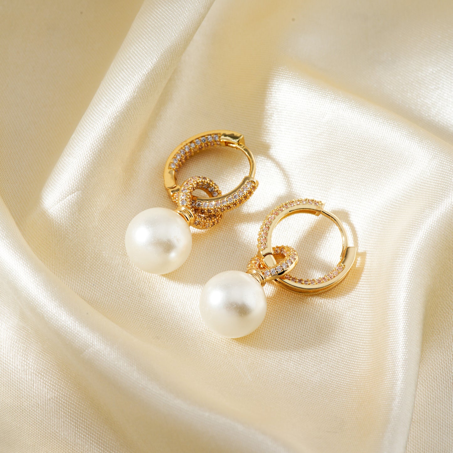 Charlotte Pearl Drop Earrings | Removable charm