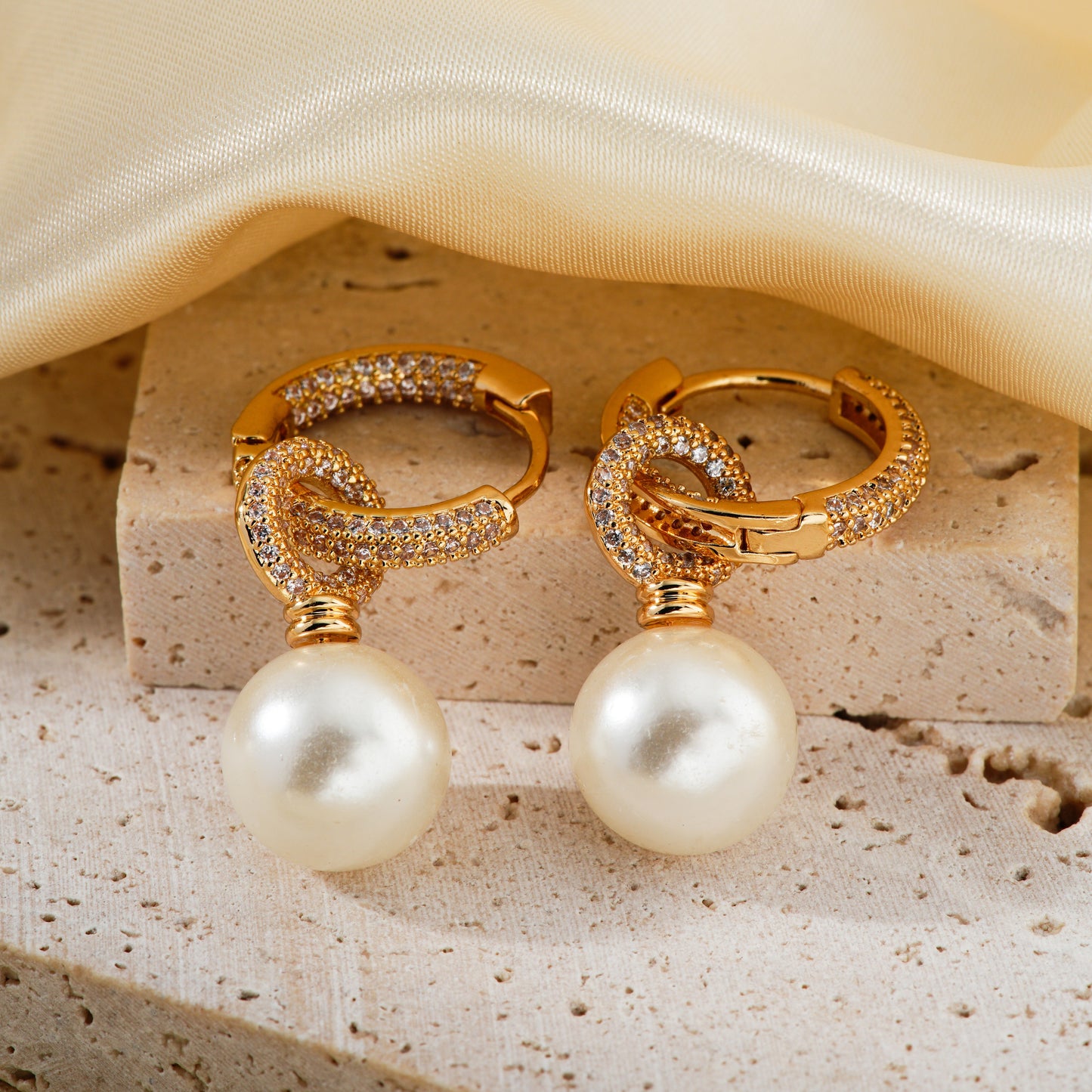 Charlotte Pearl Drop Earrings | Removable charm