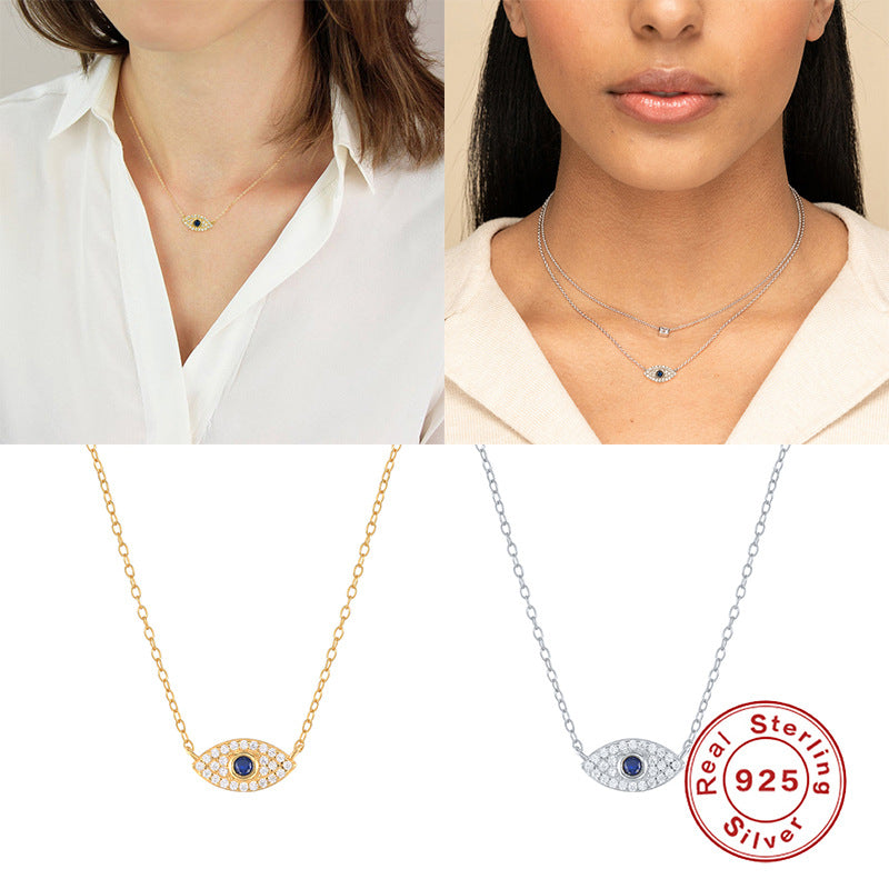 Elody Evil Eye Necklace - Silver