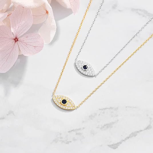 Elody Evil Eye Necklace - Silver