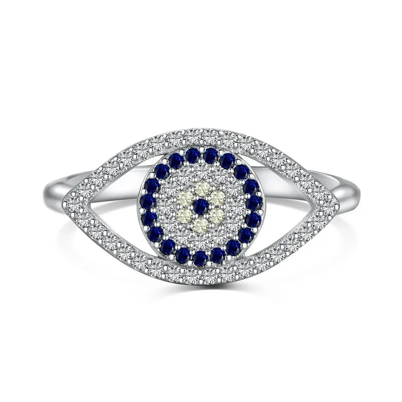 Giselle Evil Eye Ring - Sterling silver and Zircon