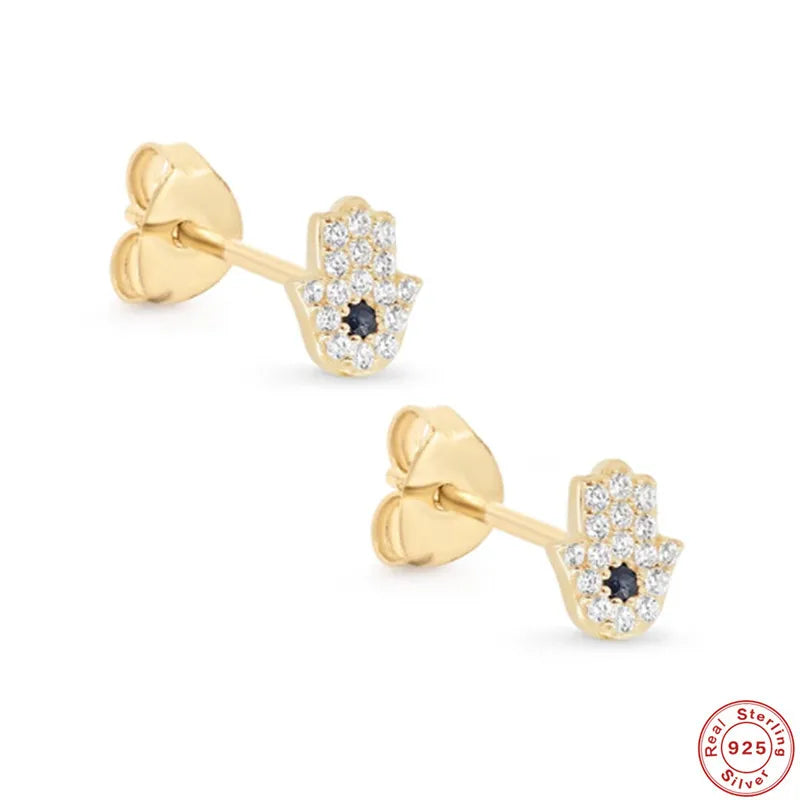 Harriet Hamsa Small Studs in Gold - 925 Sterling Silver
