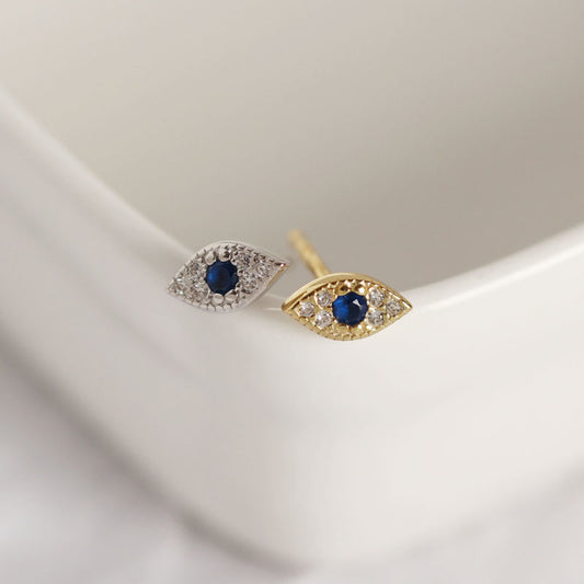 Ivy Studs - Evil Eye Sterling Silver Earrings – Protection & Elegance ✨