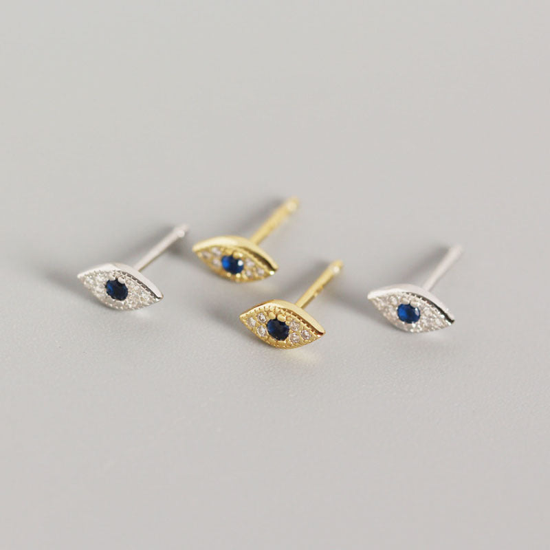 Ivy Studs - Evil Eye Sterling Silver Earrings – Protection & Elegance ✨