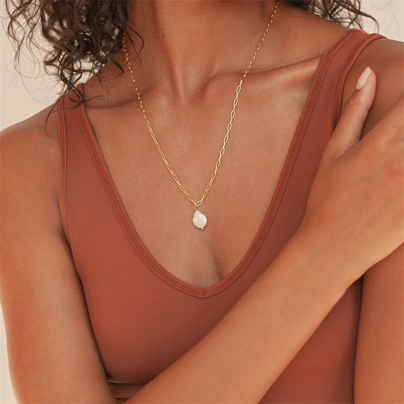 Kendall Pearl Necklace | Gold Plated