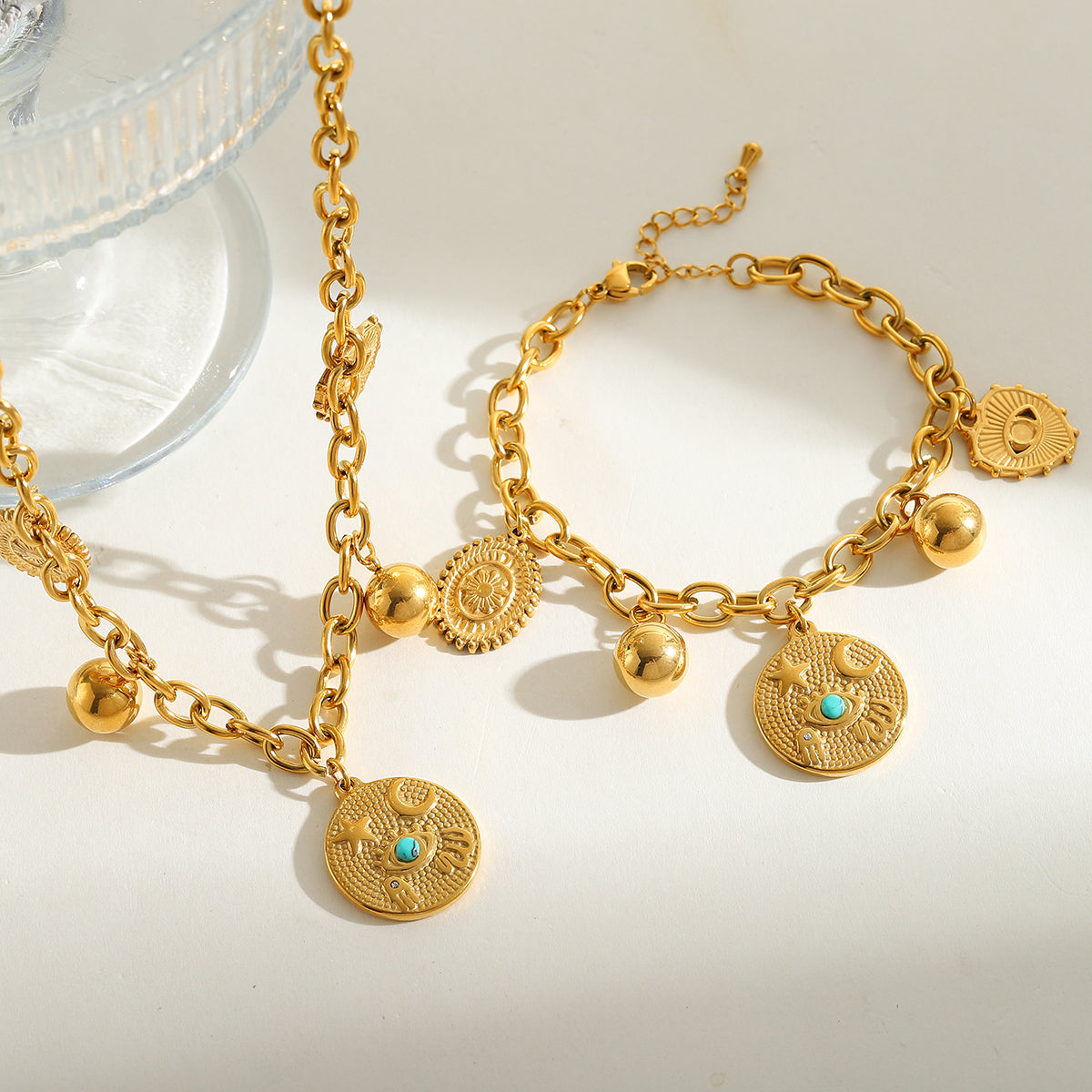 Lucia Charm Set - Necklace and Bracelet