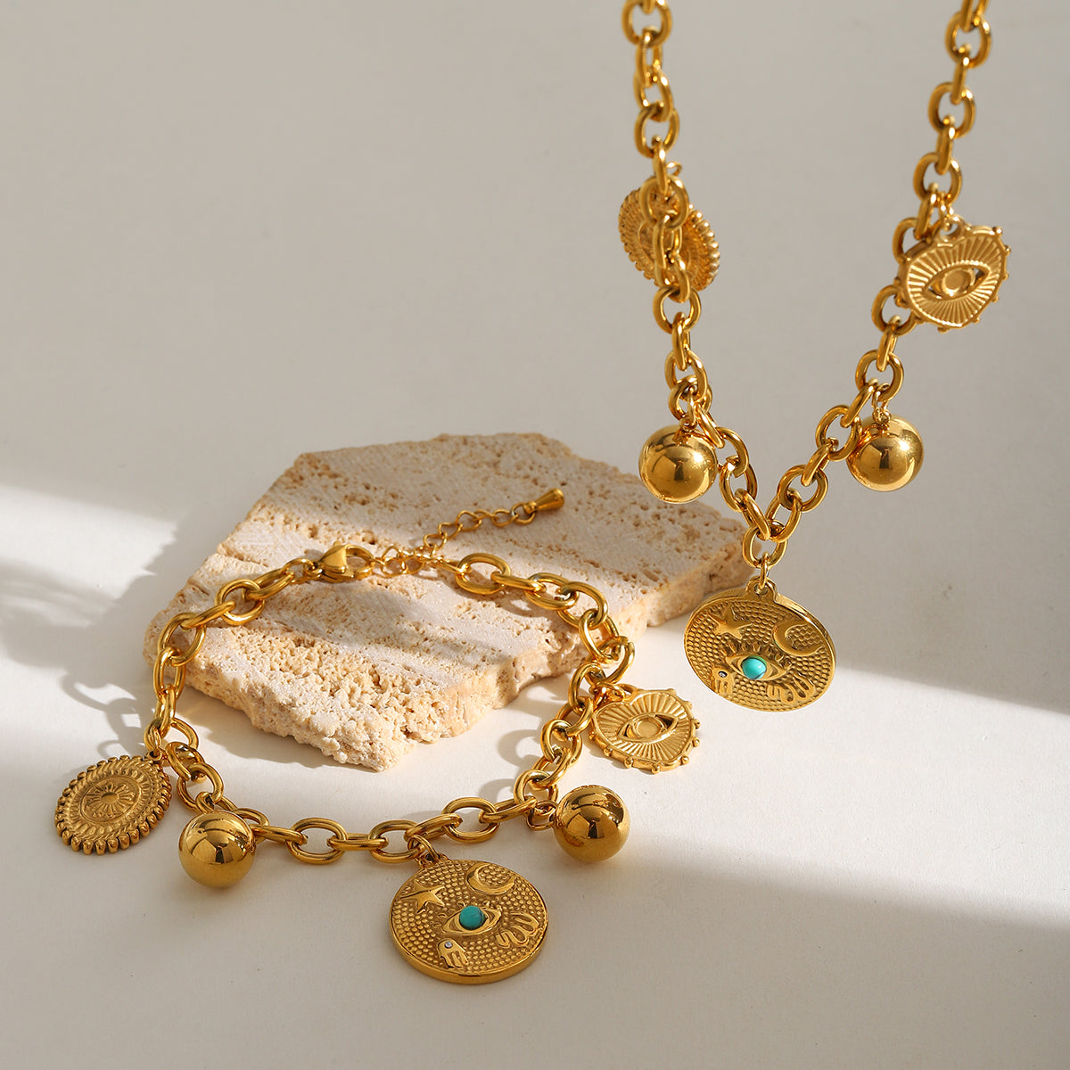 Lucia Charm Set - Necklace and Bracelet