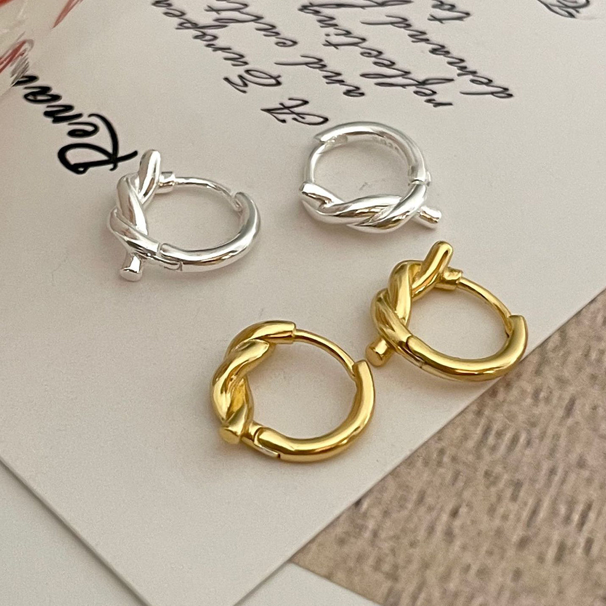 Luna Sleeper Earrings - Silver