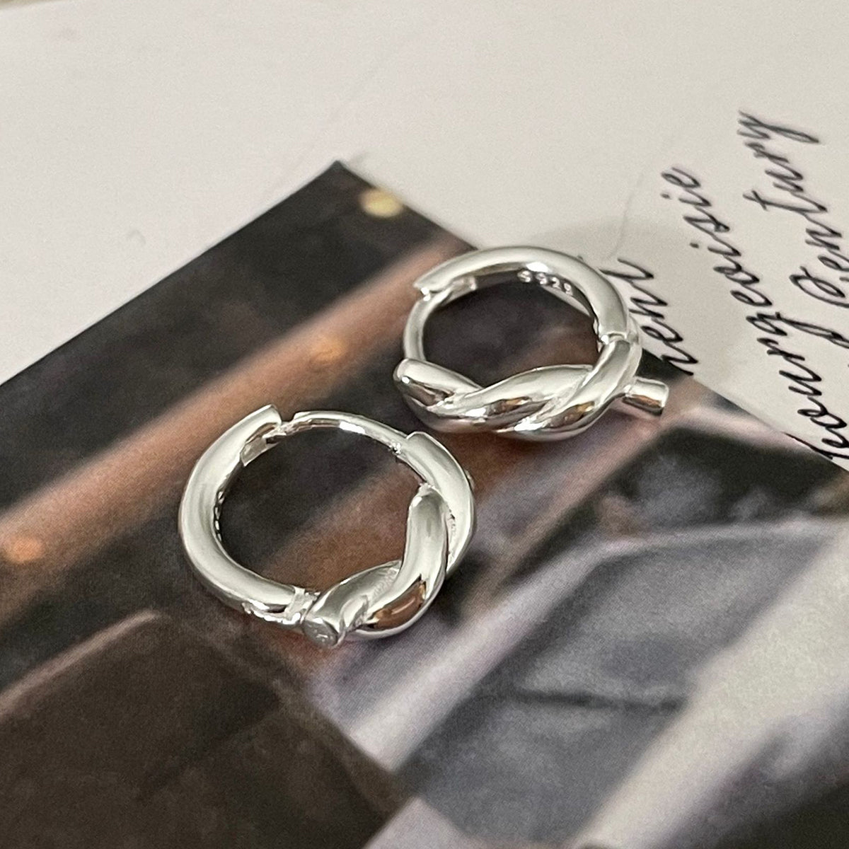 Luna Sleeper Earrings - Silver