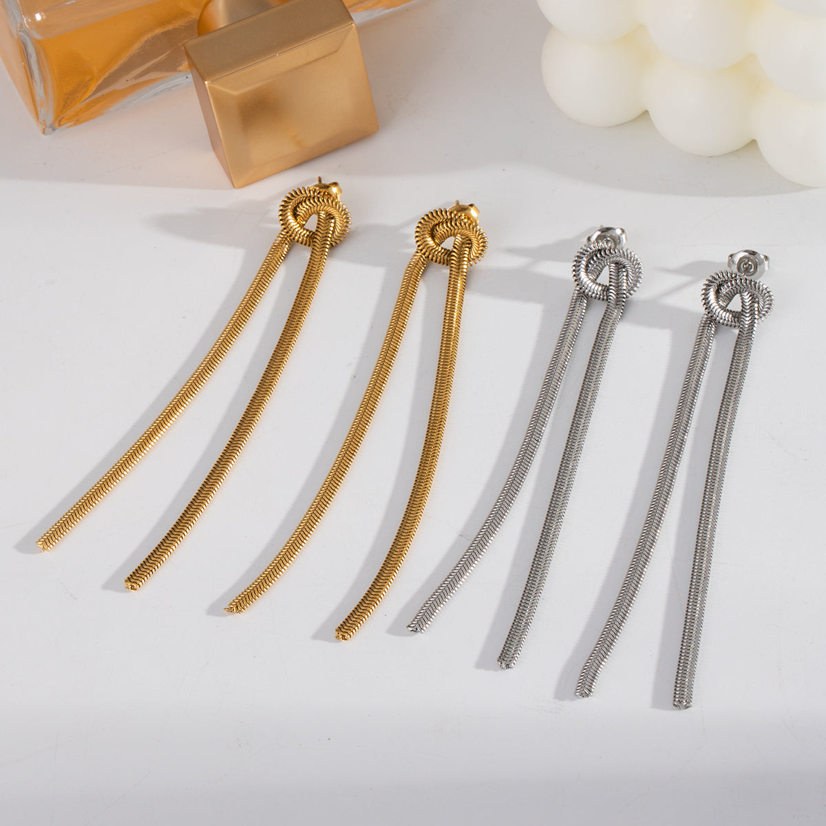 Lyra Drop Earrings - Silver