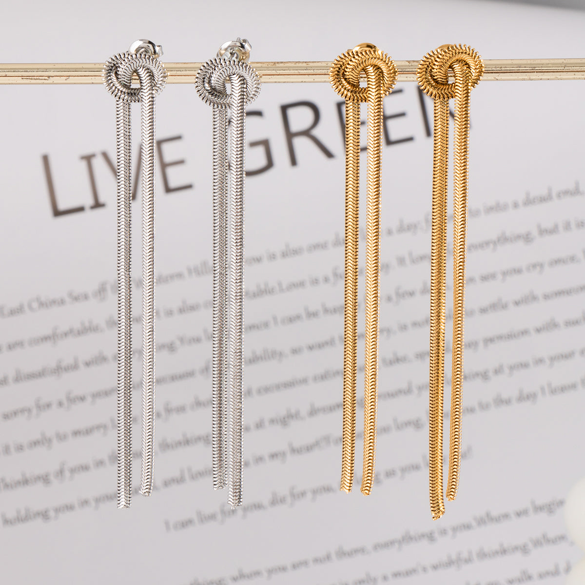 Lyra Drop Earrings - Silver