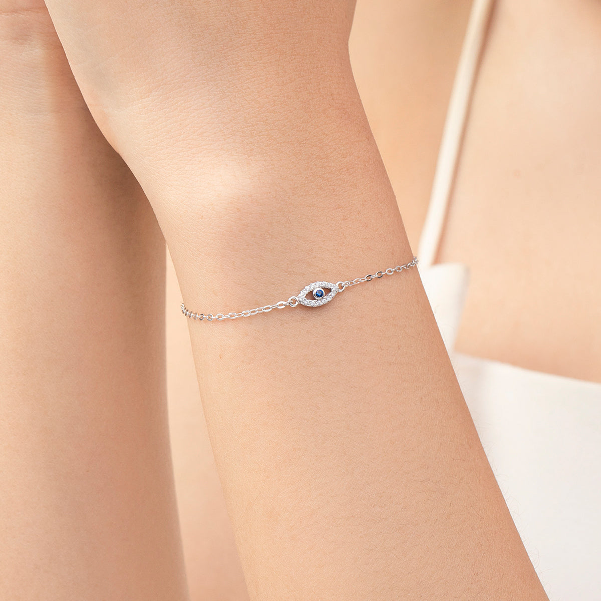 Rhoda Evil Eye Bracelet - Gold - Sterling Silver and Rhodium plated