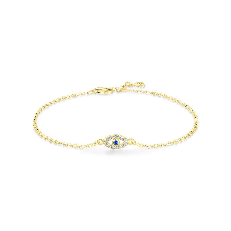 Rhoda Evil Eye Bracelet - Gold - Sterling Silver and Rhodium plated