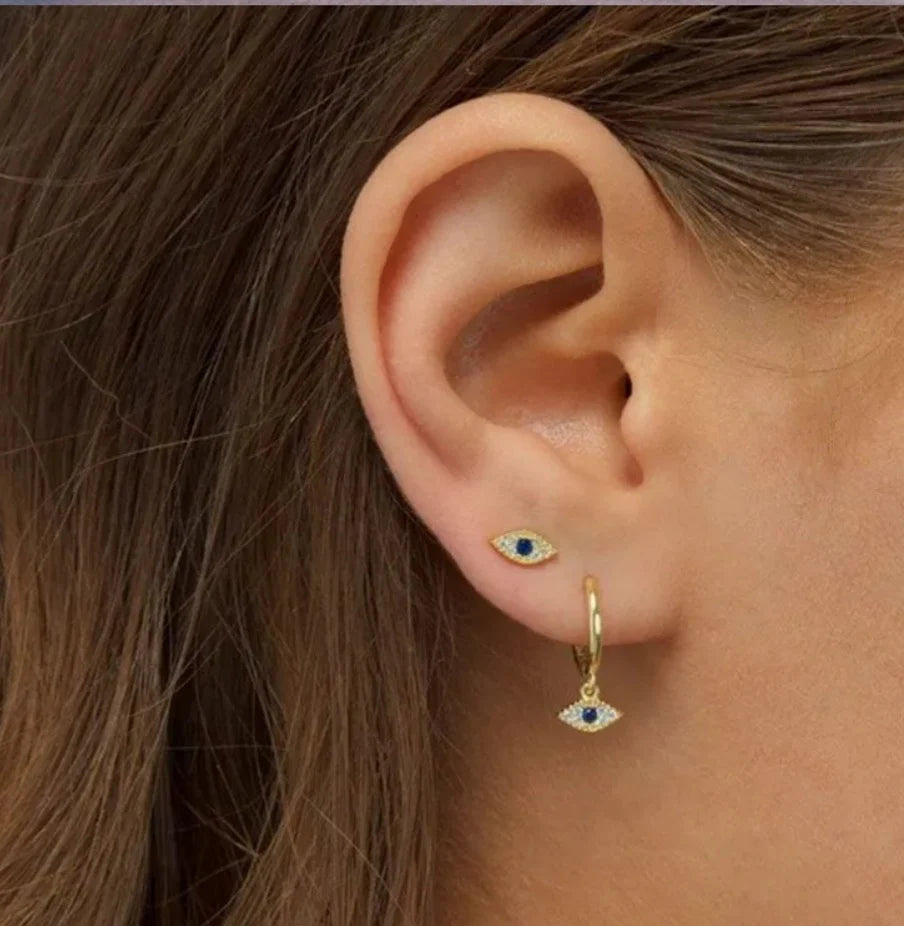 Sienna Evil Eye Earrings – Silver - Protection Meets Elegance ✨