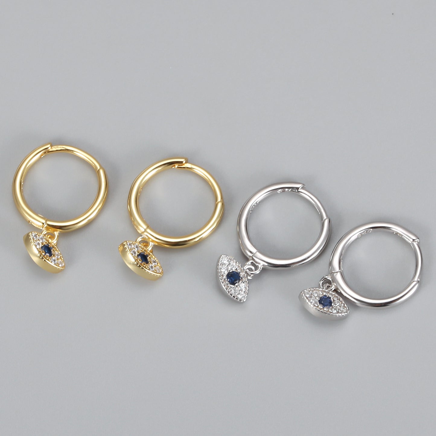 Sienna Evil Eye Earrings – Silver - Protection Meets Elegance ✨