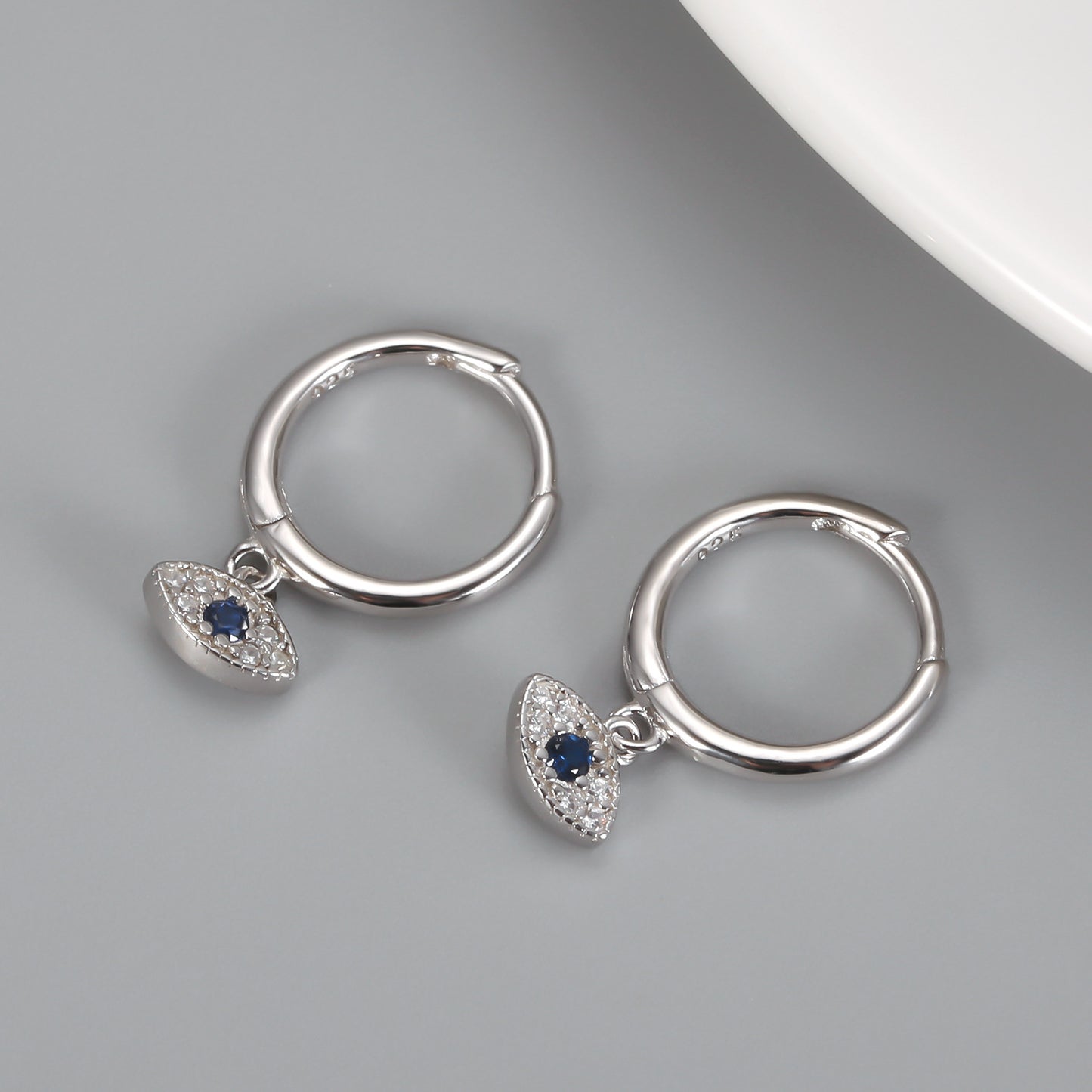 Sienna Evil Eye Earrings – Silver - Protection Meets Elegance ✨