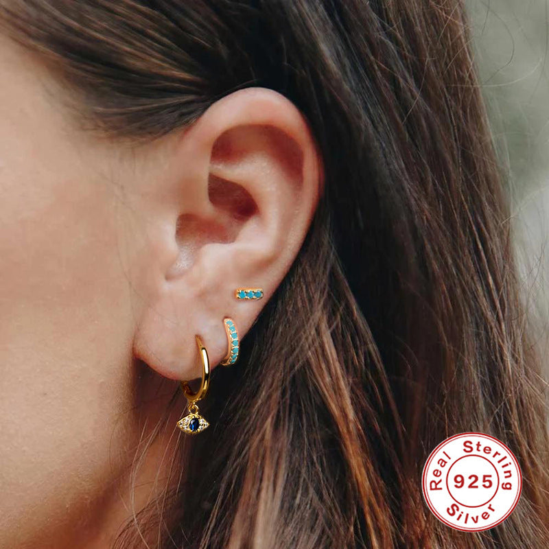 Sienna Evil Eye Earrings – Silver - Protection Meets Elegance ✨