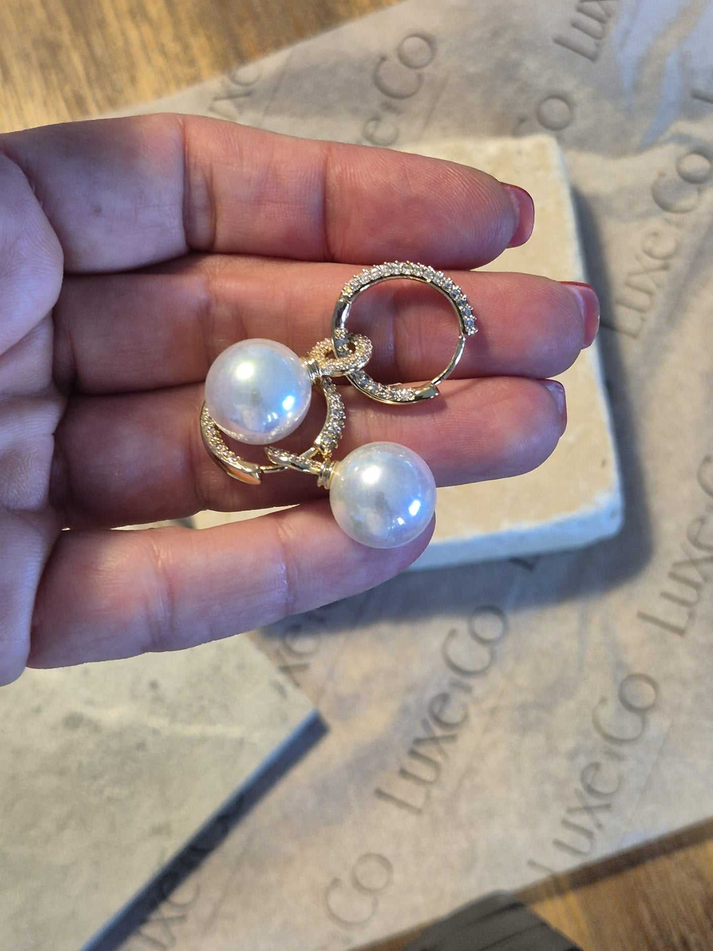 Charlotte Pearl Drop Earrings | Removable charm