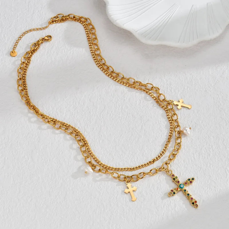 Bold Cross Chain Necklace