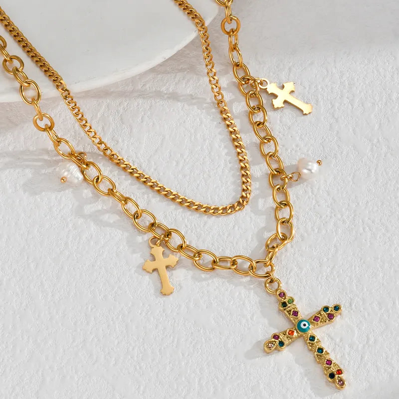 Bold Cross Chain Necklace