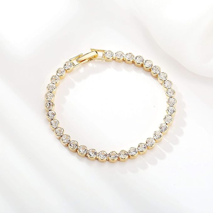 Hallie Tennis Bracelet | Gold Plated