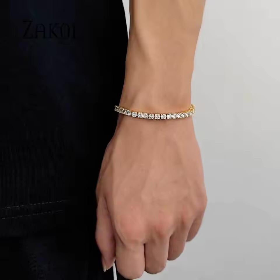 Hallie Tennis Bracelet | Gold Plated