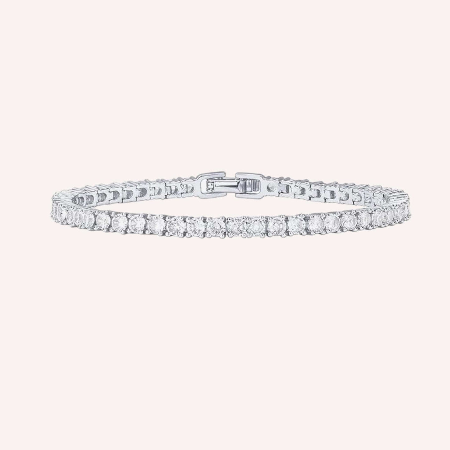 Luxeandco Earrings Ava Tennis Bracelet | Silver
