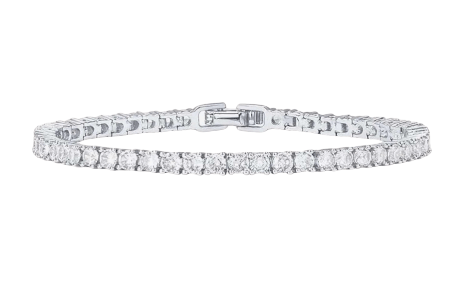 Luxeandco Earrings Ava Tennis Bracelet | Silver