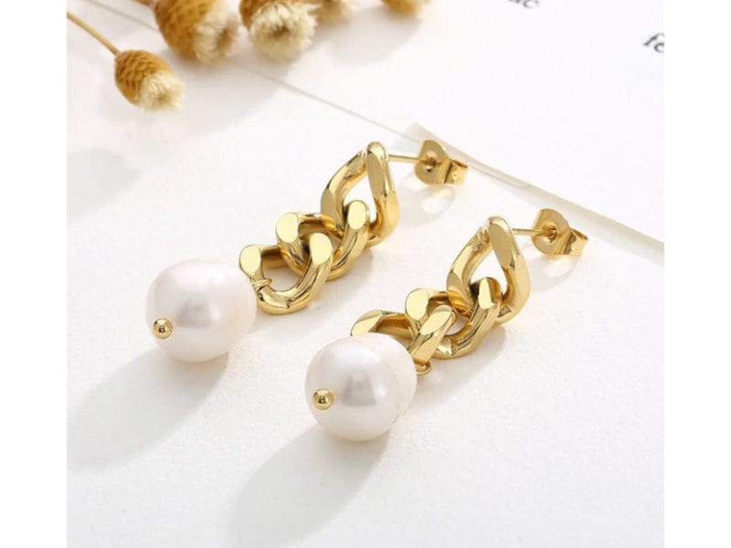Luxeandco Earrings Lara Chain Earrings | Gold Plated