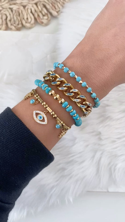 The Celeste Evil Eye Bracelet – Protection in Style ✨
