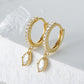 Celeste Zircon Drop Earrings - Gold