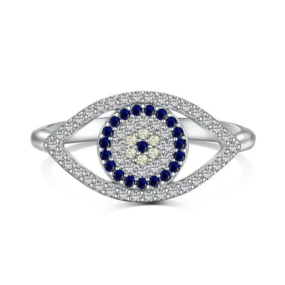 Giselle Evil Eye Ring - Sterling silver and Zircon