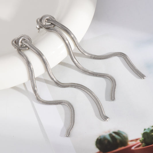 Lyra Drop Earrings - Silver