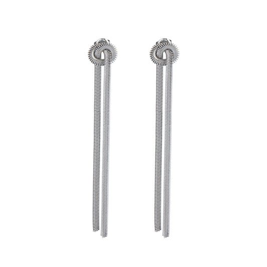 Lyra Drop Earrings - Silver
