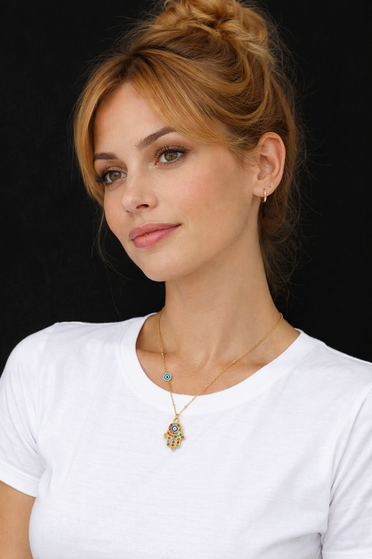 Miriam Hamsa Necklace — Gold