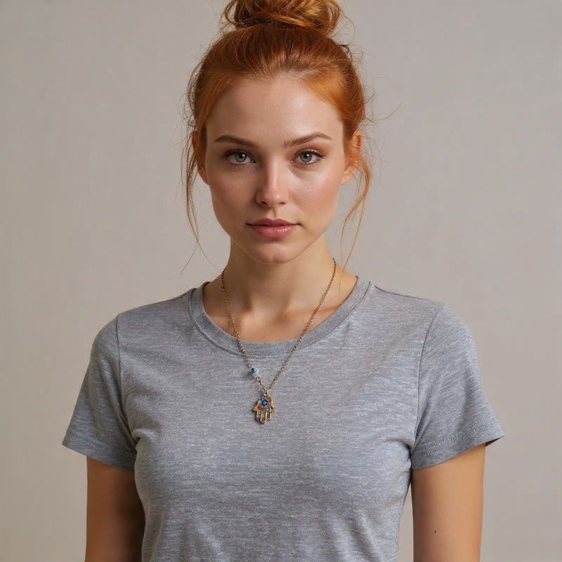 Miriam Hamsa Necklace — Gold