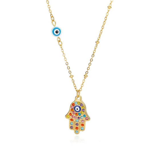 Miriam Hamsa Necklace — Gold