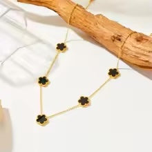 Black Five Leaf Clover Set