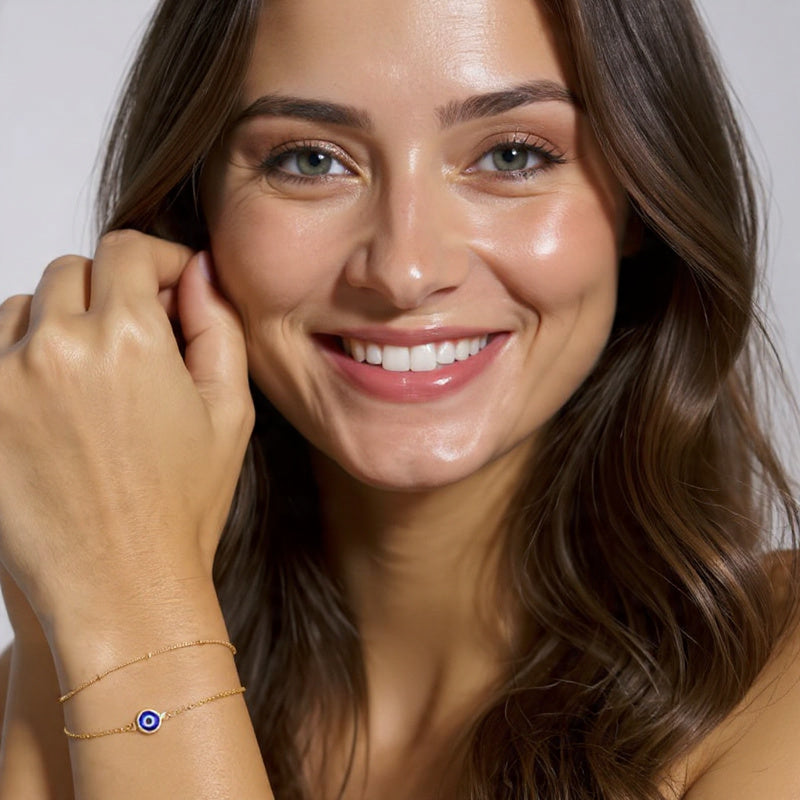 Aura Evil Eye Bracelet Duo - Gold